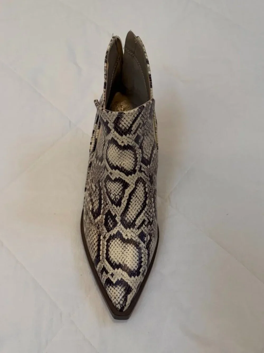 Dolce Vita Snake Print Western‎ Booties – Size 6.5 – Neutral Brown/Cream